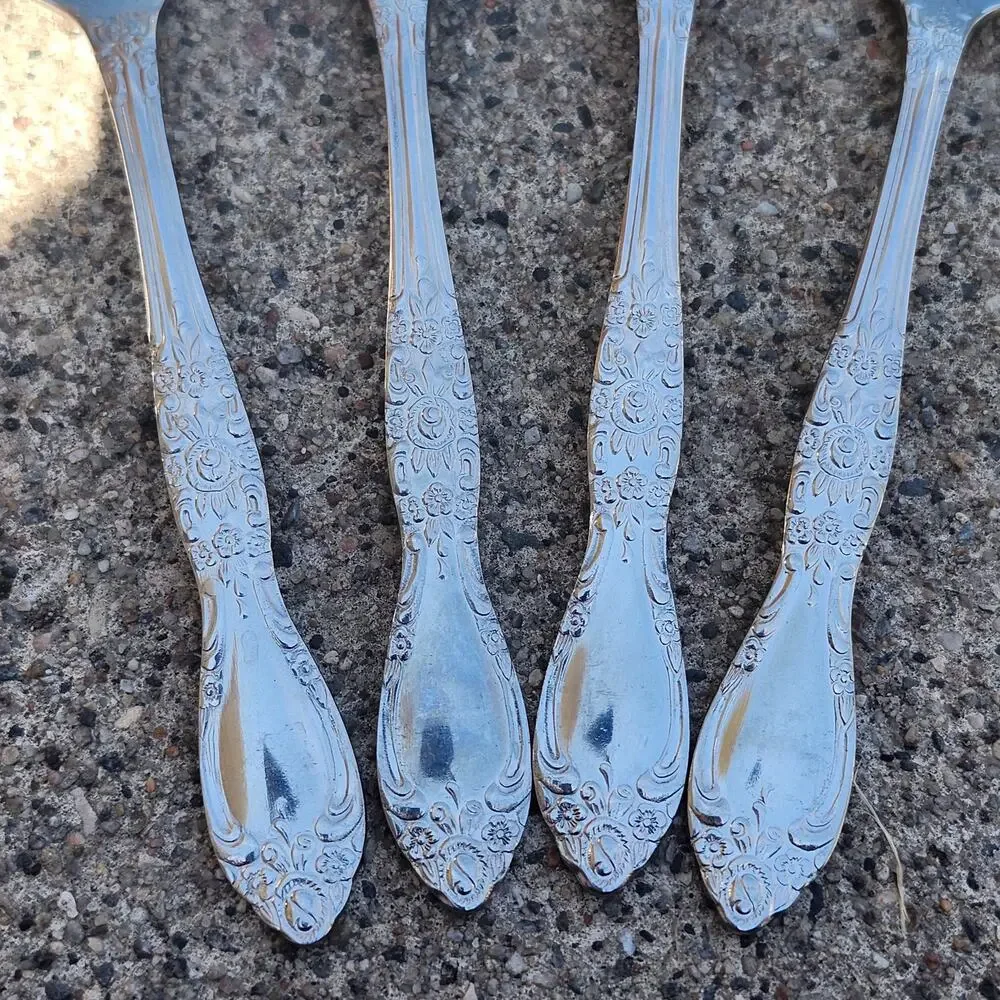 Oneida Northland Carolina Banbury Teaspoons Set 4 Korea Stainless Flatware Vtg